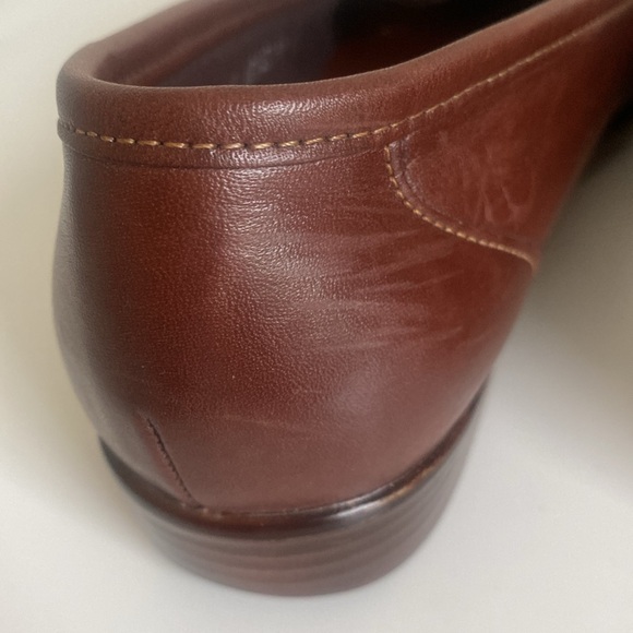 SAS Tripad Comfort Foot Bed Size 7 Brown Leather Penny Slip On Loafers w/ Buckle - Picture 14 of 15